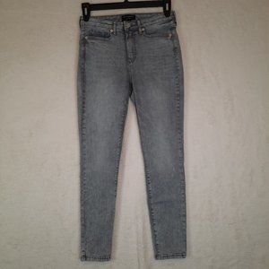 Banana Republic Jeans Womens 27/4 Mid Rise Curvy Skinny Grey Stretch Denim Zip